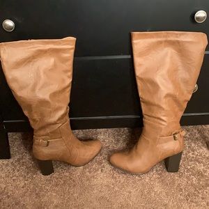 Knee high wide calf boot